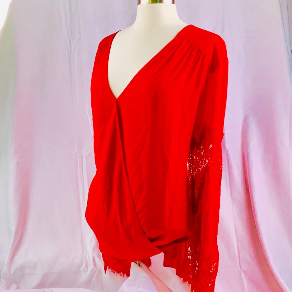 Red Luxe Blouse - REAL RED